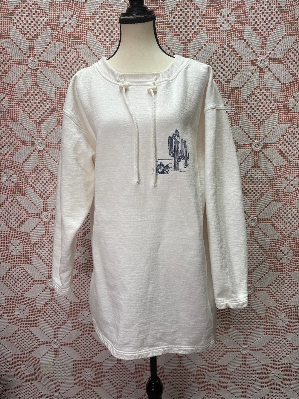 Vintage Desert Cactus Sweatshirt Dress / Tunic